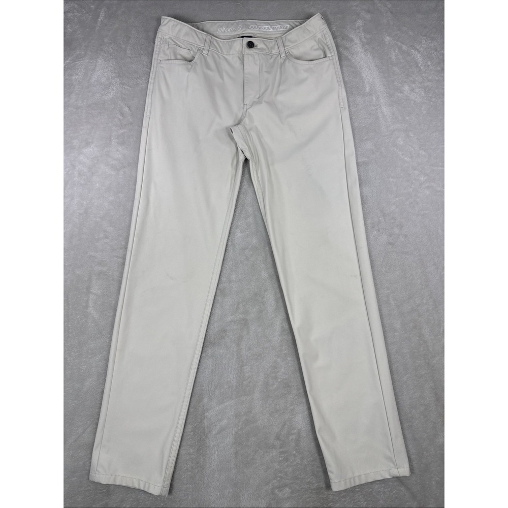 Johnnie O Pants 16 Womens Beige Khaki Low Rise Prep-Formance 100% Poly